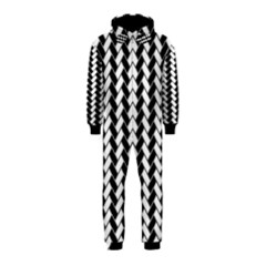 Black And White Herringbone Hooded Jumpsuit (kids) by tjustleft