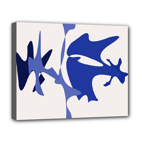 Blue Amoeba Abstract Deluxe Canvas 20  X 16   by Valentinaart