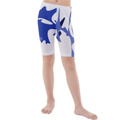 Blue Amoeba Abstract Kid s Mid Length Swim Shorts by Valentinaart