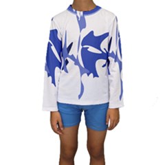 Blue Amoeba Abstract Kid s Long Sleeve Swimwear by Valentinaart