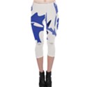 Blue amoeba abstract Capri Leggings  View1