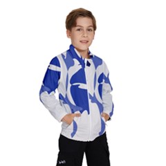 Blue Amoeba Abstract Wind Breaker (kids) by Valentinaart