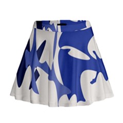 Blue Amoeba Abstract Mini Flare Skirt by Valentinaart