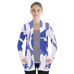 Blue Amoeba Abstract Women s Open Front Pockets Cardigan(p194) by Valentinaart