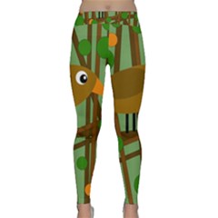 Brown Bird Yoga Leggings  by Valentinaart