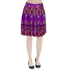 Sweet Purple Bird Pleated Skirt by Valentinaart