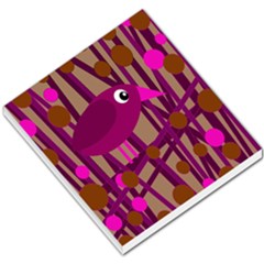 Cute Magenta Bird Small Memo Pads by Valentinaart