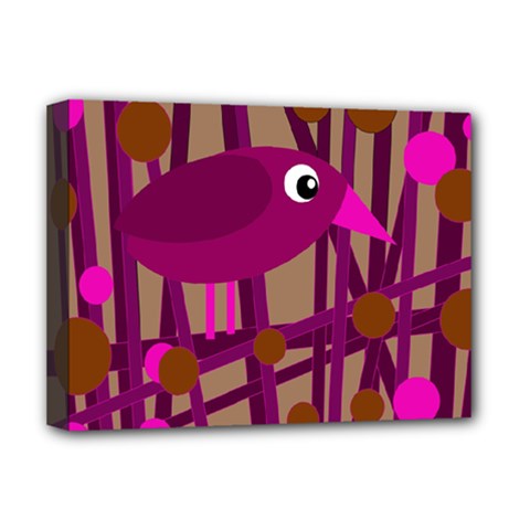 Cute Magenta Bird Deluxe Canvas 16  X 12   by Valentinaart