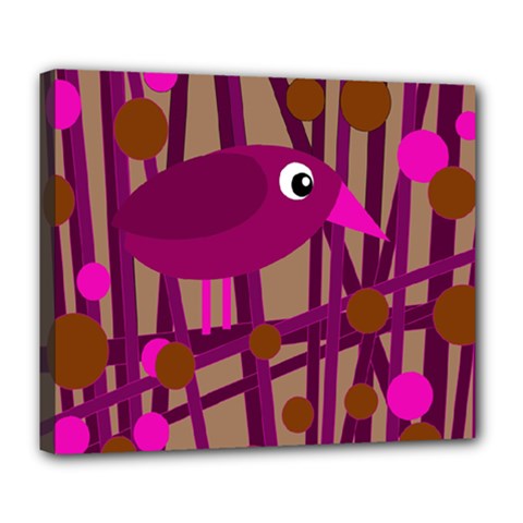 Cute Magenta Bird Deluxe Canvas 24  X 20   by Valentinaart