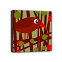 Red cute bird Mini Canvas 4  x 4  View1