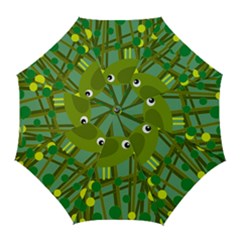 Cute Green Bird Golf Umbrellas by Valentinaart