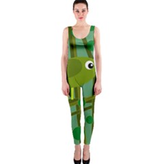 Cute Green Bird Onepiece Catsuit by Valentinaart