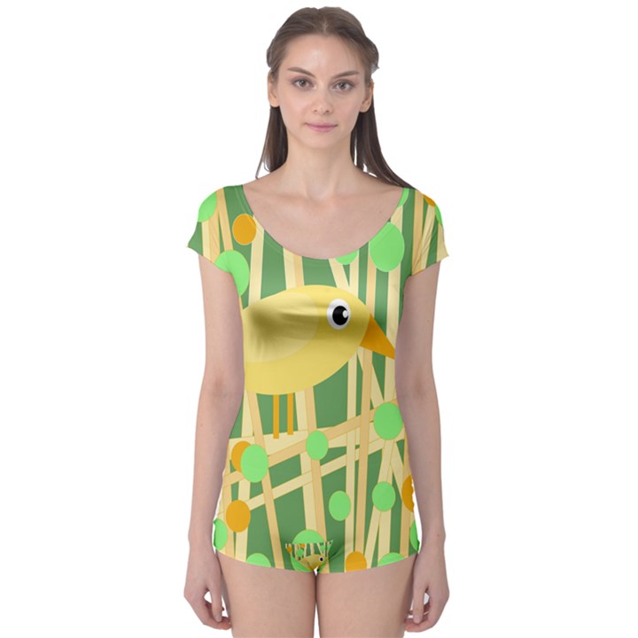 Yellow little bird Boyleg Leotard 