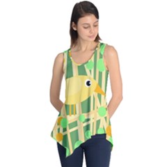 Yellow Little Bird Sleeveless Tunic by Valentinaart