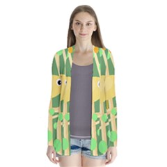 Yellow Little Bird Drape Collar Cardigan by Valentinaart