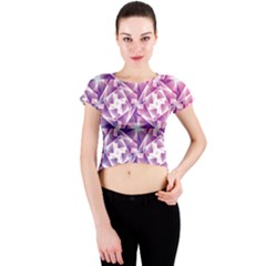 Purple Shatter Geometric Pattern Crew Neck Crop Top by TanyaDraws