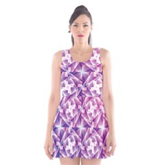 Purple Shatter Geometric Pattern Scoop Neck Skater Dress by TanyaDraws