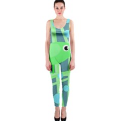 Green Bird Onepiece Catsuit by Valentinaart