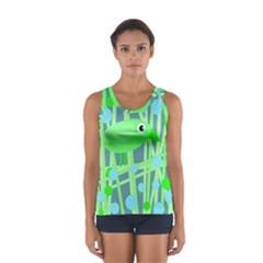 Green Bird Women s Sport Tank Top  by Valentinaart