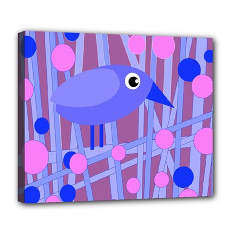 Purple And Blue Bird Deluxe Canvas 24  X 20   by Valentinaart