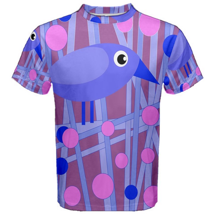 Purple and blue bird Men s Cotton Tee