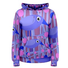 Purple And Blue Bird Women s Pullover Hoodie by Valentinaart