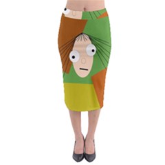 Crazy Girl Midi Pencil Skirt by Valentinaart