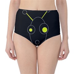 Yellow Alien High-waist Bikini Bottoms by Valentinaart