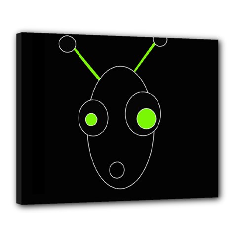 Green Alien Canvas 20  X 16  by Valentinaart