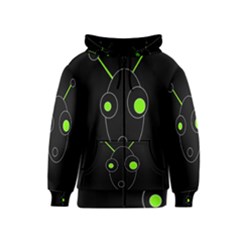 Green Alien Kids  Zipper Hoodie by Valentinaart