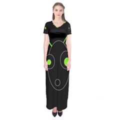 Green Alien Short Sleeve Maxi Dress by Valentinaart