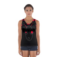 Red Alien Women s Sport Tank Top  by Valentinaart