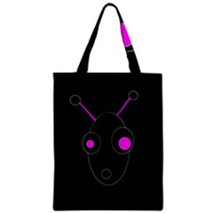 Purple Alien Zipper Classic Tote Bag by Valentinaart