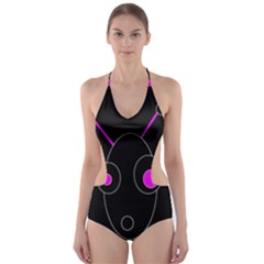 Purple Alien Cut-out One Piece Swimsuit by Valentinaart