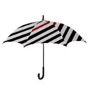 Red, black and white lines Hook Handle Umbrellas (Medium) View3