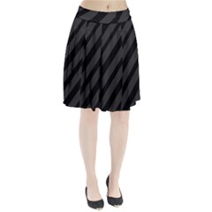 Gray And Black Lines Pleated Skirt by Valentinaart