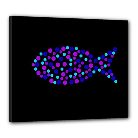 Purple Fish Canvas 24  X 20  by Valentinaart