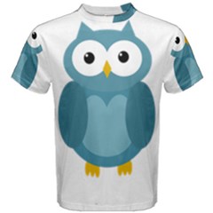 Cute Blue Owl Men s Cotton Tee by Valentinaart