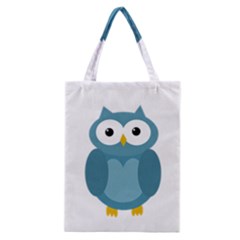 Cute Blue Owl Classic Tote Bag by Valentinaart