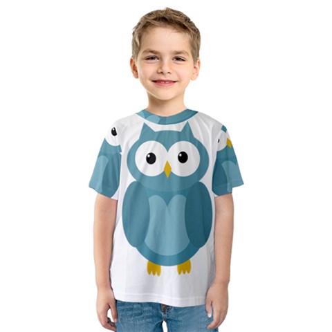 Cute Blue Owl Kid s Sport Mesh Tee by Valentinaart