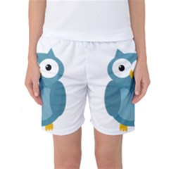 Cute Blue Owl Women s Basketball Shorts by Valentinaart