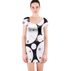 Decorative Circles Short Sleeve Bodycon Dress by Valentinaart