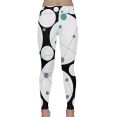 Decorative Circles - Blue Yoga Leggings  by Valentinaart