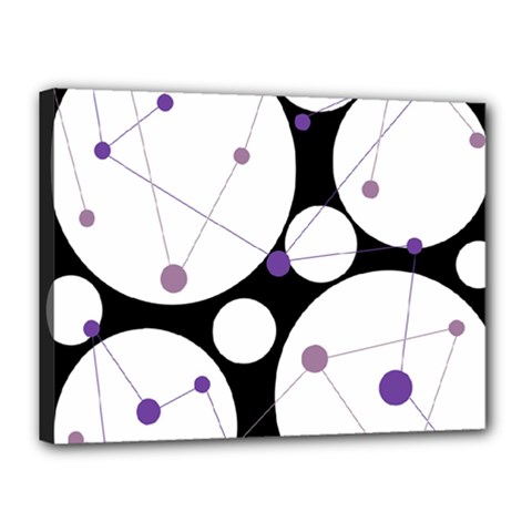 Decorative Circles - Purple Canvas 16  X 12  by Valentinaart