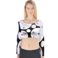 Decorative Circles - Purple Long Sleeve Crop Top by Valentinaart