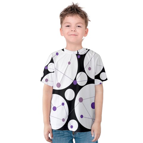 Decorative Circles - Purple Kid s Cotton Tee by Valentinaart