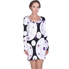 Decorative Circles - Purple Long Sleeve Nightdress by Valentinaart