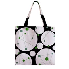 Decorative Circles - Green Zipper Grocery Tote Bag by Valentinaart