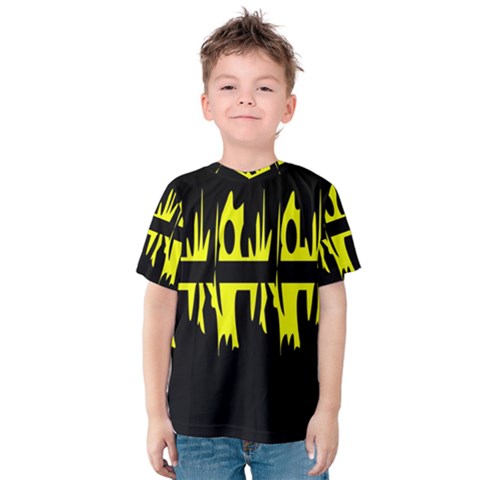 Yellow Abstract Pattern Kid s Cotton Tee by Valentinaart