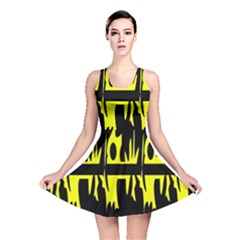 Yellow Abstract Pattern Reversible Skater Dress by Valentinaart